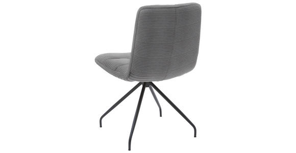 STUHL  in Cord Textil  - Dunkelgrau/Schwarz, Design, Textil/Metall (52/88/66cm) - Dieter Knoll