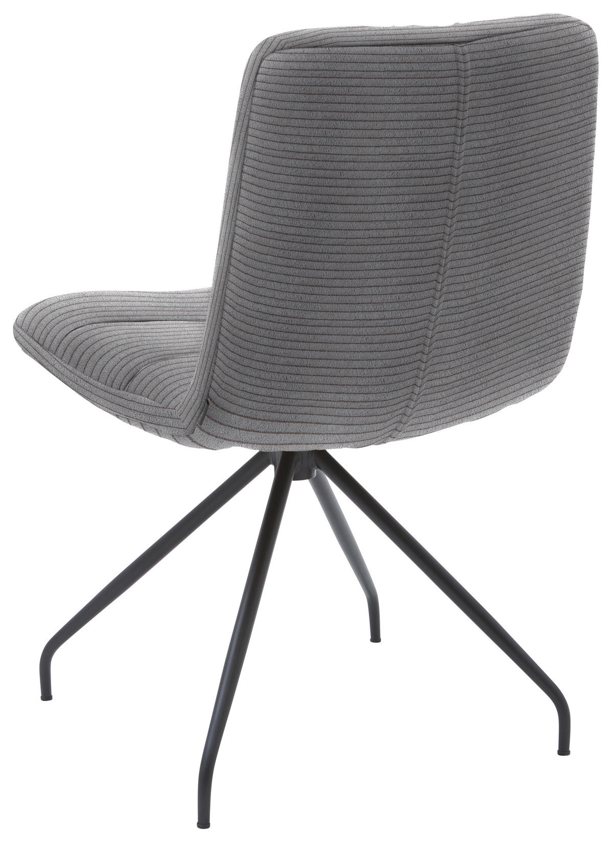 STUHL  in Cord  - Dunkelgrau/Schwarz, Design, Textil/Metall (52/88/66cm) - Dieter Knoll