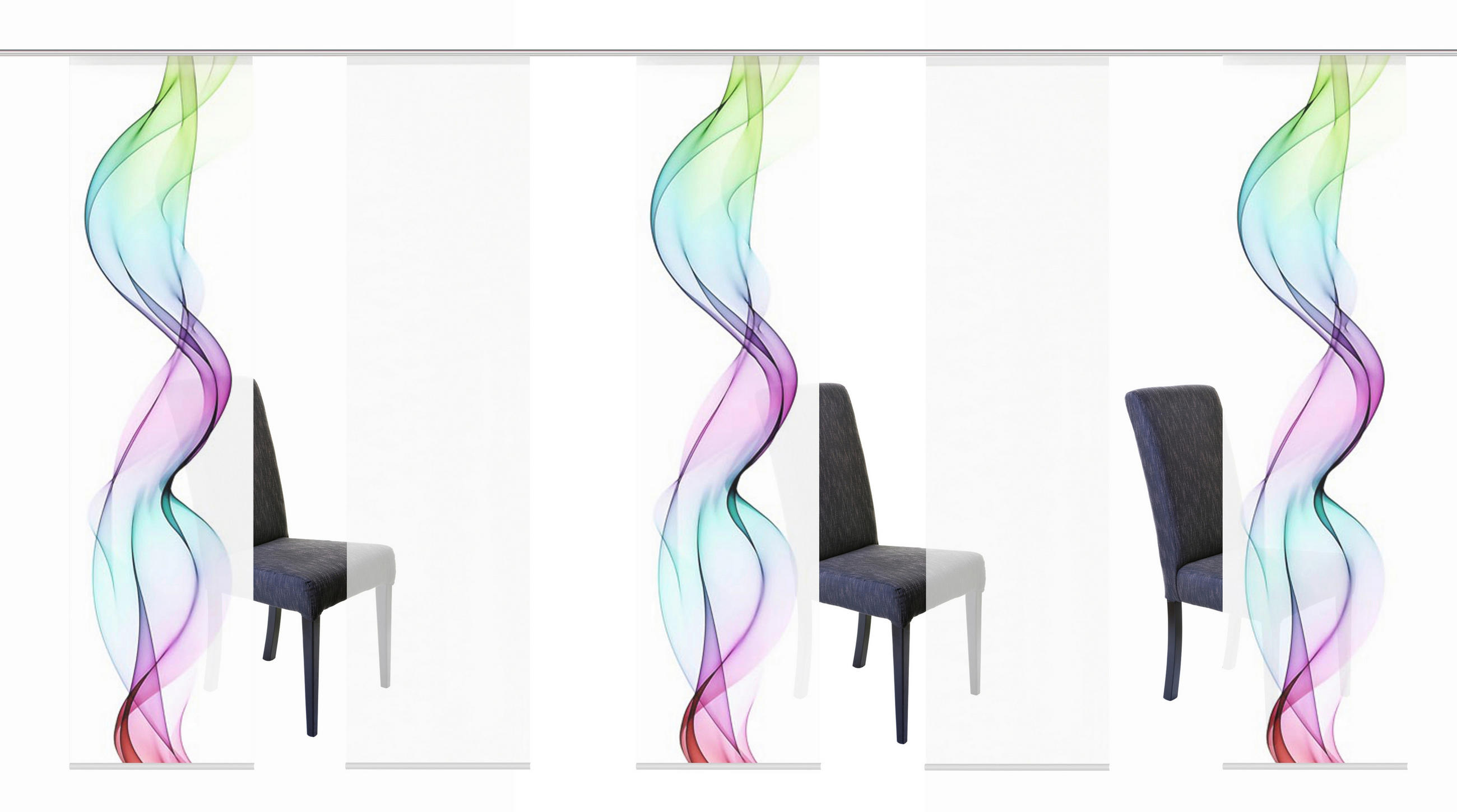 FLÄCHENVORHANG in Multicolor halbtransparent  - Multicolor, Design, Textil (5x60/245cm)