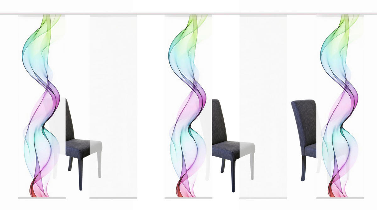 FLÄCHENVORHANG in Multicolor halbtransparent  - Multicolor, Design, Textil (5x60/245cm)