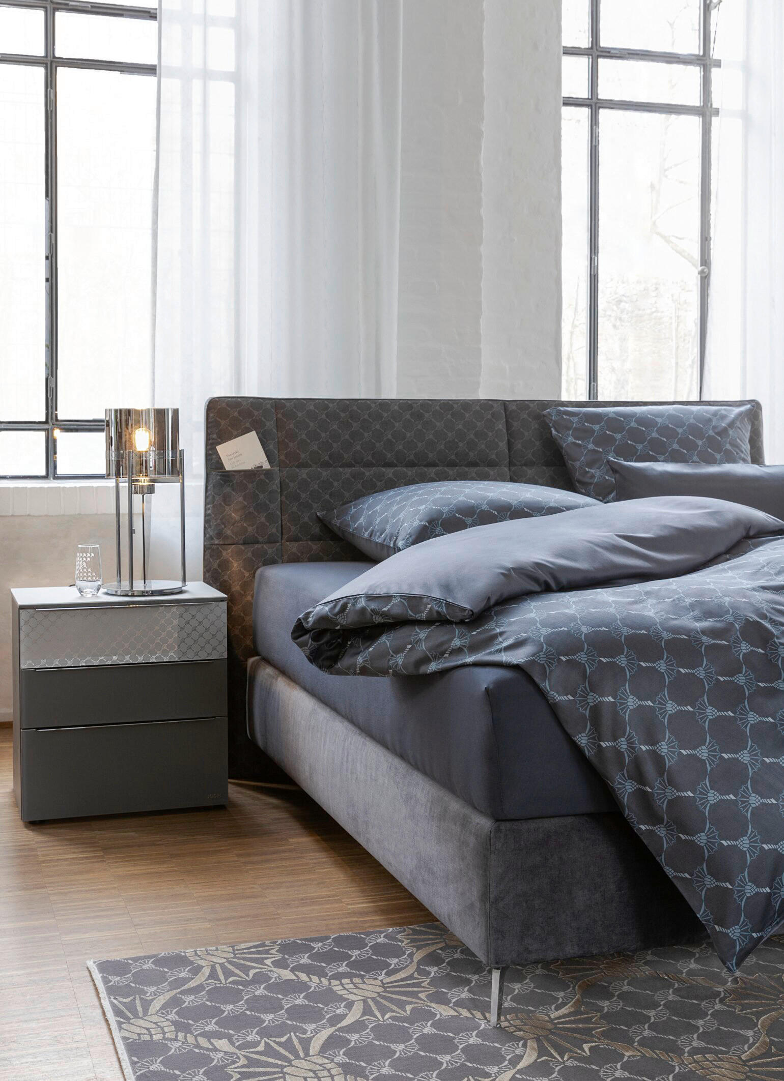 Thumbnail - Joop! Boxspringbett, Grau, Textil, H2 + H3, 7-Zonen, Höhe ca. 22 cm, 180x200 cm, Stoffauswahl, Lederauswahl, in verschie...