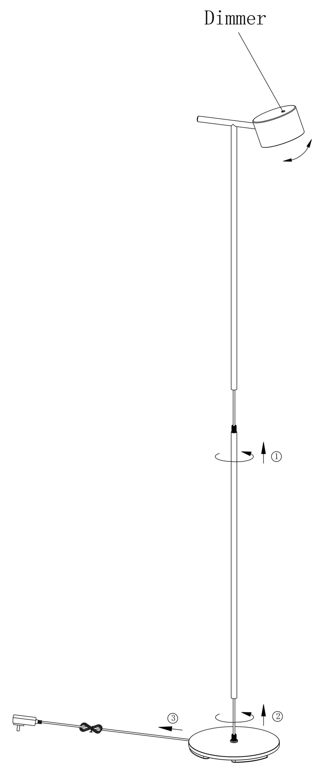 STEHLEUCHTE 20/26/130 cm    - Braun, Design, Metall (20/26/130cm) - Lucide