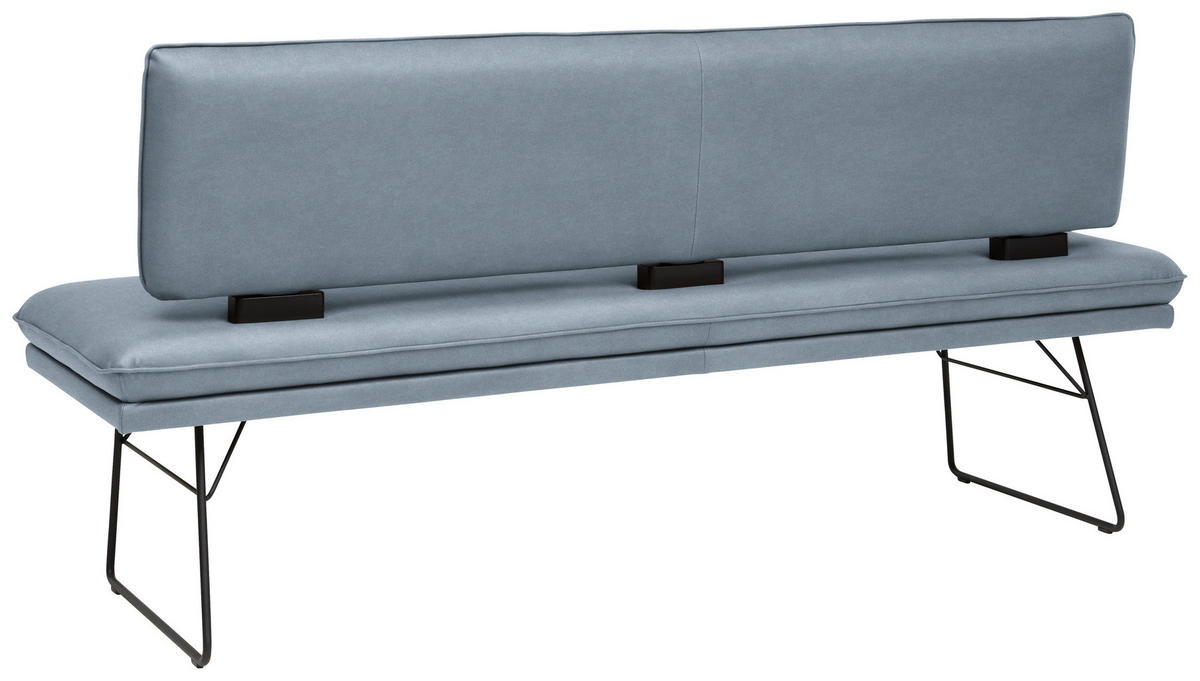 SITZBANK in Metall, Textil Blau, Schwarz  - Blau/Schwarz, Design, Textil/Metall (195/91/65cm) - Dieter Knoll