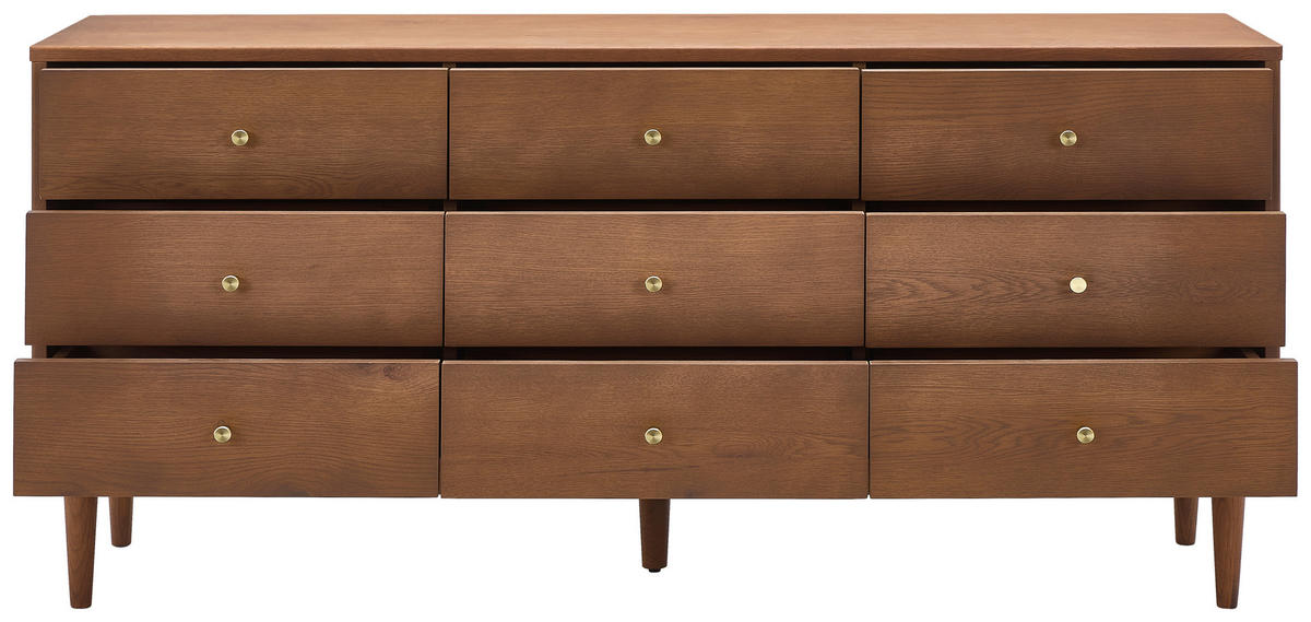 SIDEBOARD 148/74/40 cm  - Goldfarben/Walnussfarben, LIFESTYLE, Holz/Holzwerkstoff (148/74/40cm) - MID.YOU