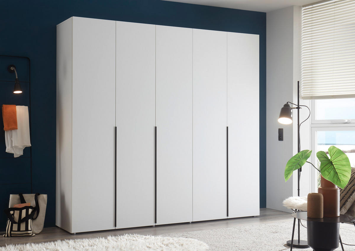 ORMAR S KLASIČNIM VRATIMA bijela   - bijela/crna, Moderno, drvni materijal/plastika (225/210/51,6cm) - Hom`in
