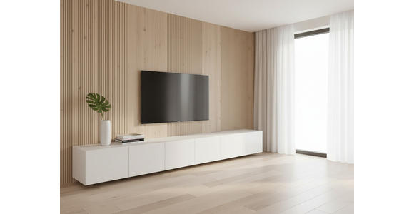 LOWBOARD  300/36,7/42 cm  Beimöbel erhältlich, umfangreiches Zubehör erhältlich, hängend, in verschiedenen Größen erhältlich  - Weiß, Design, Holzwerkstoff (300/36,7/42cm) - Hom`in