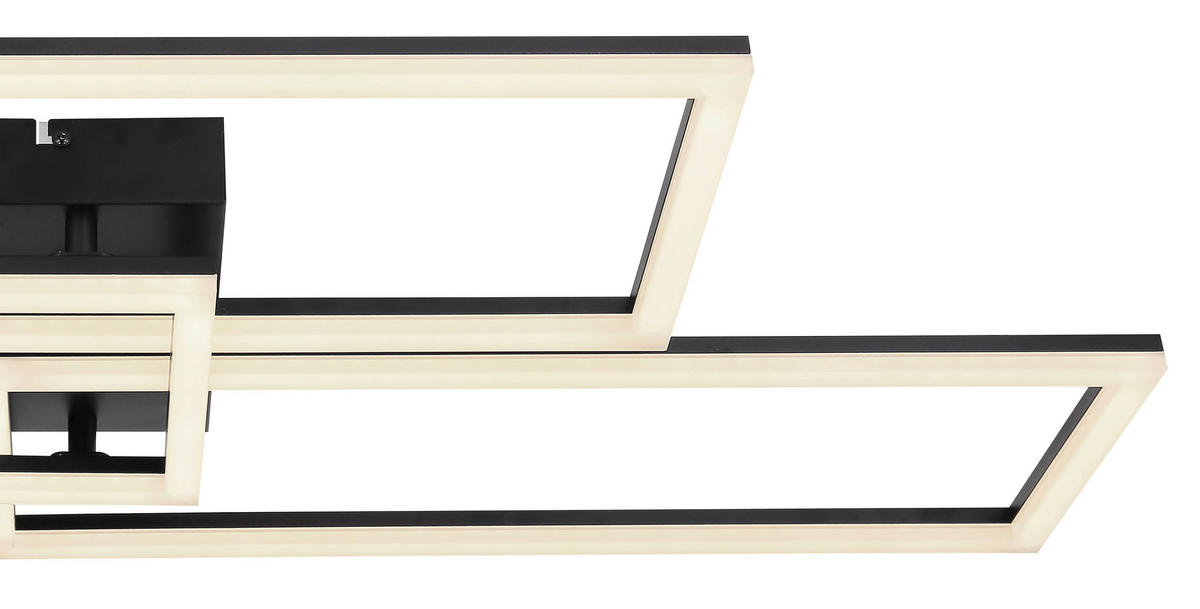 LED-DECKENLEUCHTE 90/40/8 cm   - Opal/Schwarz, Design, Kunststoff/Metall (90/40/8cm) - Globo