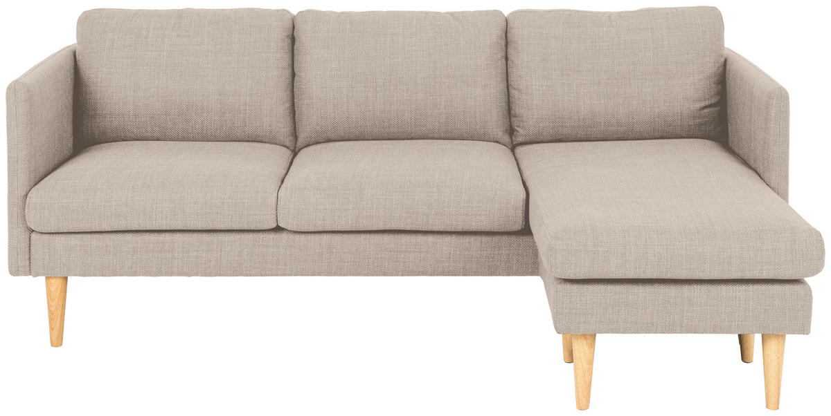 ROHOVÁ SEDACIA SÚPRAVA, textil, béžová - farba duba/béžová, Design, drevo/textil (201cm) - Livetastic