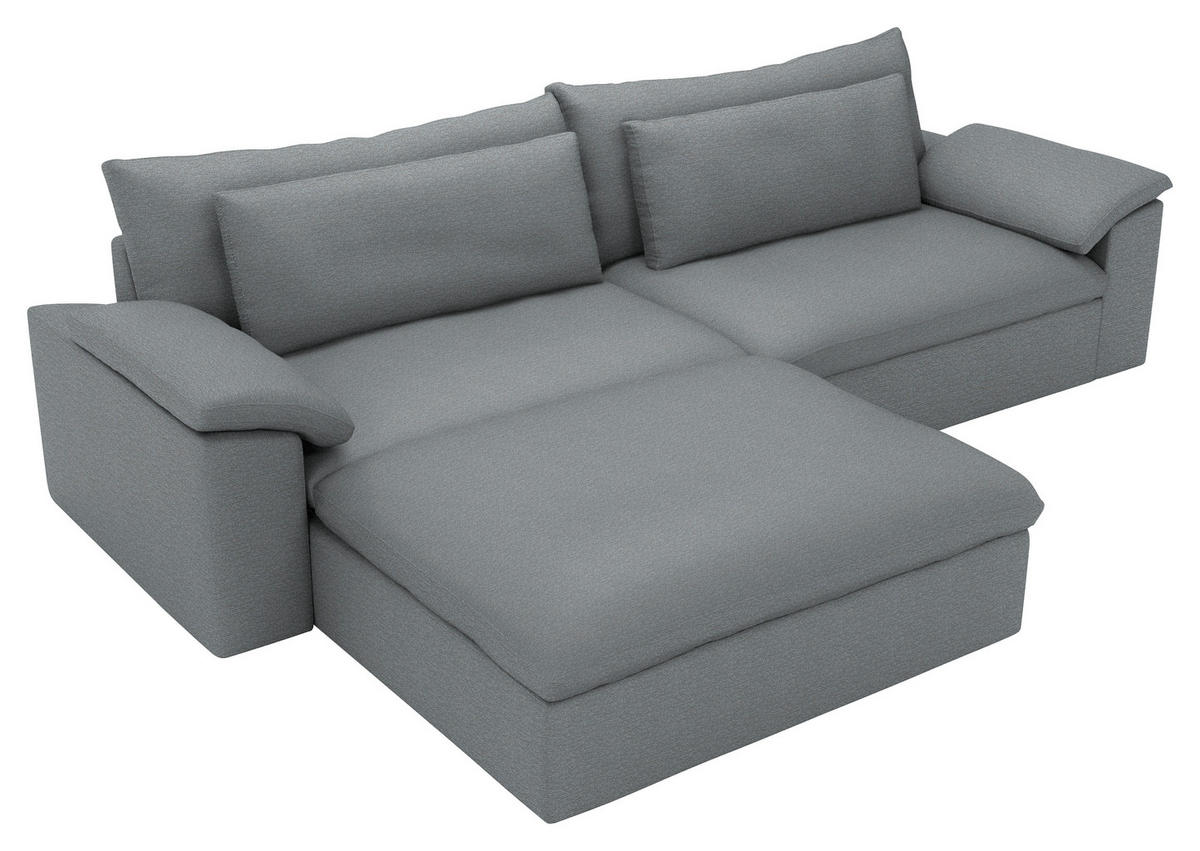 ECKSOFA  Chenille Grau  - Schwarz/Grau, Modern, Kunststoff/Textil (198/306cm) - Carryhome