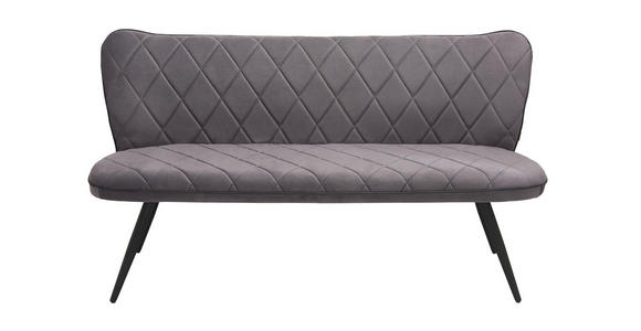 SITZBANK 166/85/66 cm in Grau, Schwarz - Schwarz/Grau, Design, Textil/Metall (166/85/66cm) - Hom`in