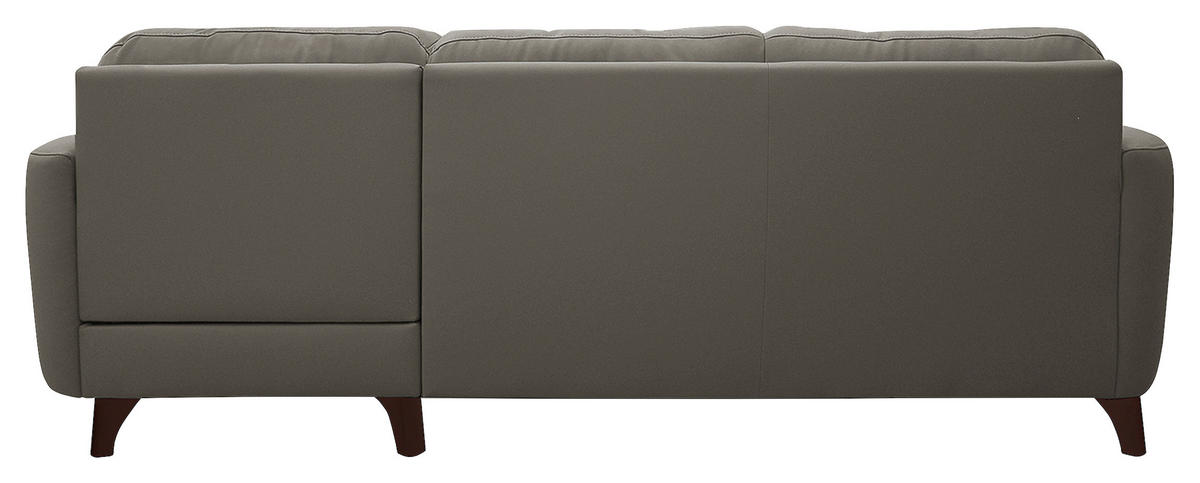 ECKSOFA in Lederlook Echtleder Schlammfarben  - Schlammfarben/Buchefarben, Design, Leder/Holz (238/168cm) - Livetastic