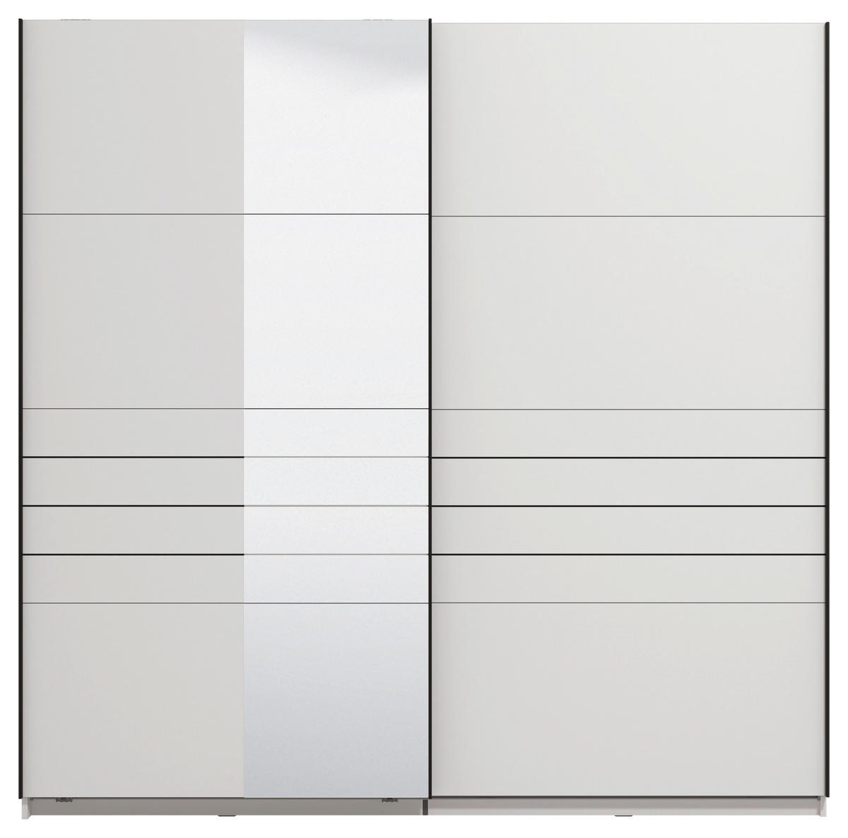 SKRIŇA S POS. DVER. – HOR.VED, biela, 220/217,5/61 cm - čierna/biela, Basics, kov/kompozitné drevo (220/217,5/61cm) - Xora