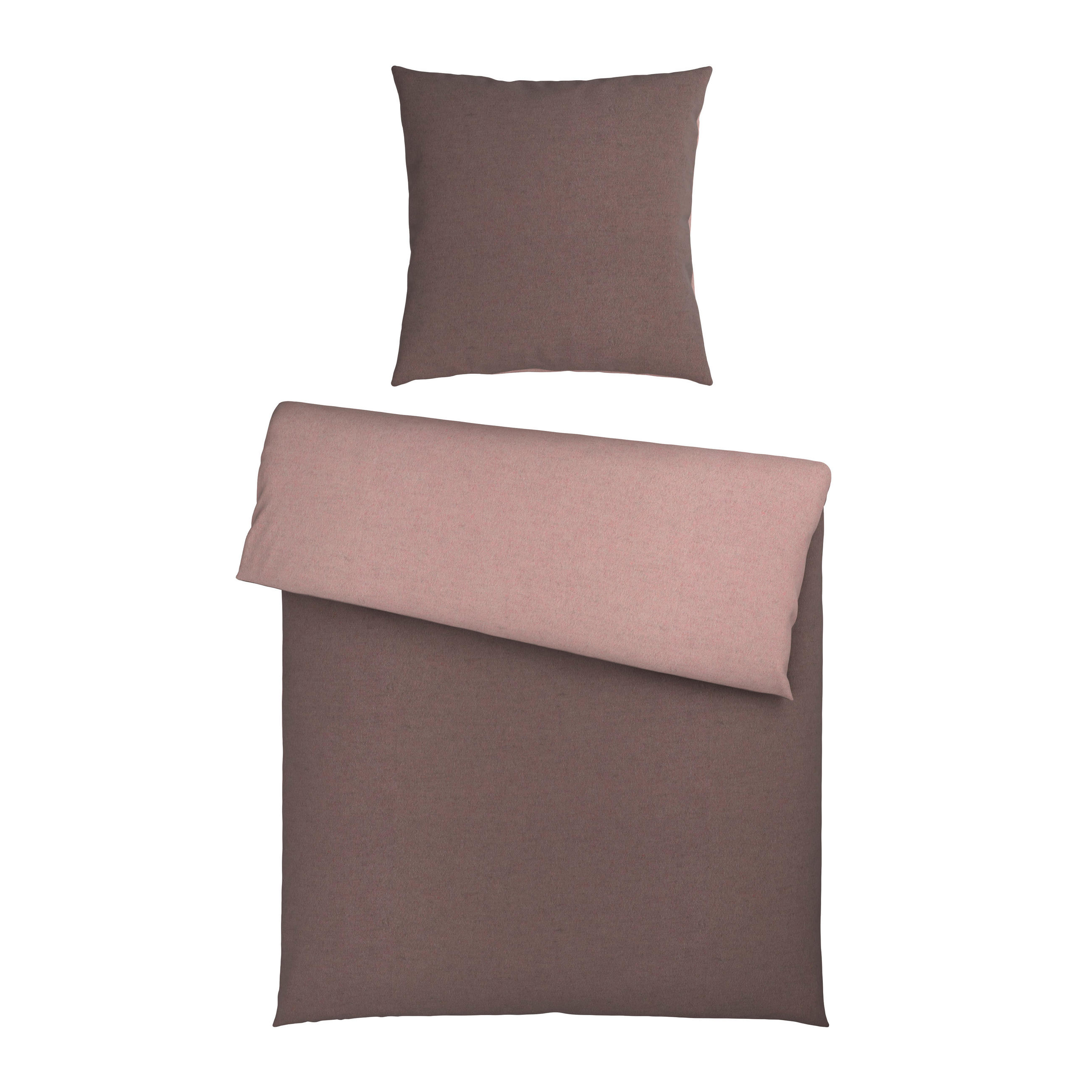 WENDEBETTWÄSCHE 2-teilig Flanell 135/200 cm  - Cappuccino, Basics, Textil (135/200cm) - Novel