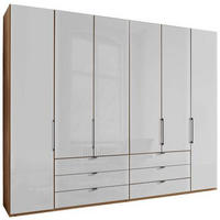 FALTTÜRENSCHRANK in Weiss, Eiche Bianco  - Schieferfarben/Weiss, Konventionell, Glas/Holzwerkstoff (300/216/58cm) - Dieter Knoll