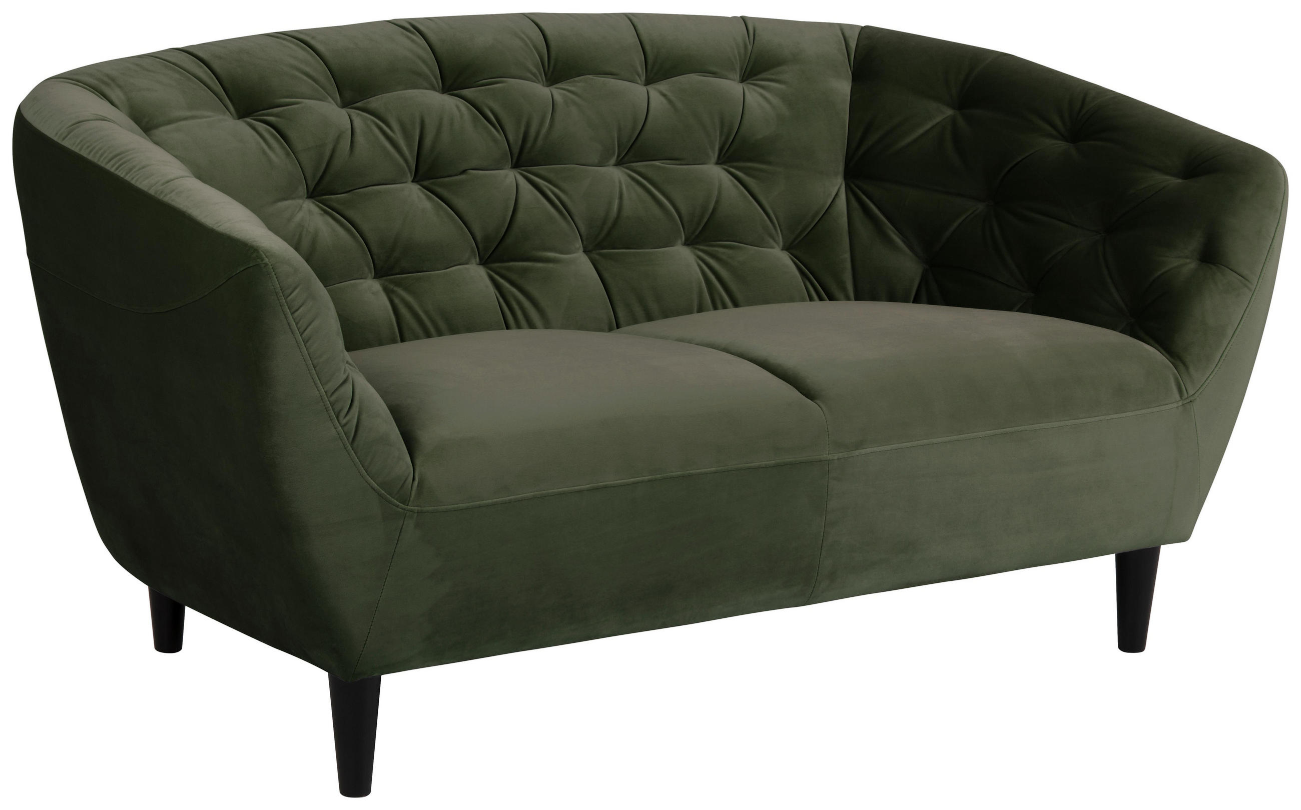 Chesterfield-Sofa in Textil Dunkelgrün