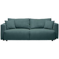 SCHLAFSOFA  mit Stoffauswahl, Schlafen auf Sitzhöhe, Rücken echt Cord Blau  - Blau/Schwarz, Design, Kunststoff/Textil (250/92/105cm) - Carryhome