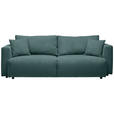 SCHLAFSOFA in Cord Blau  - Blau/Schwarz, Design, Kunststoff/Textil (250/92/105cm) - Carryhome