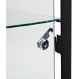 VITRINE  in Schwarz, Transparent  - Transparent/Schwarz, Basics, Glas/Metall (45/180/40cm) - Xora