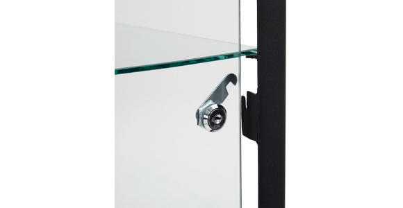 VITRINE  in Schwarz, Transparent  - Transparent/Schwarz, Basics, Glas/Metall (45/180/40cm) - Xora