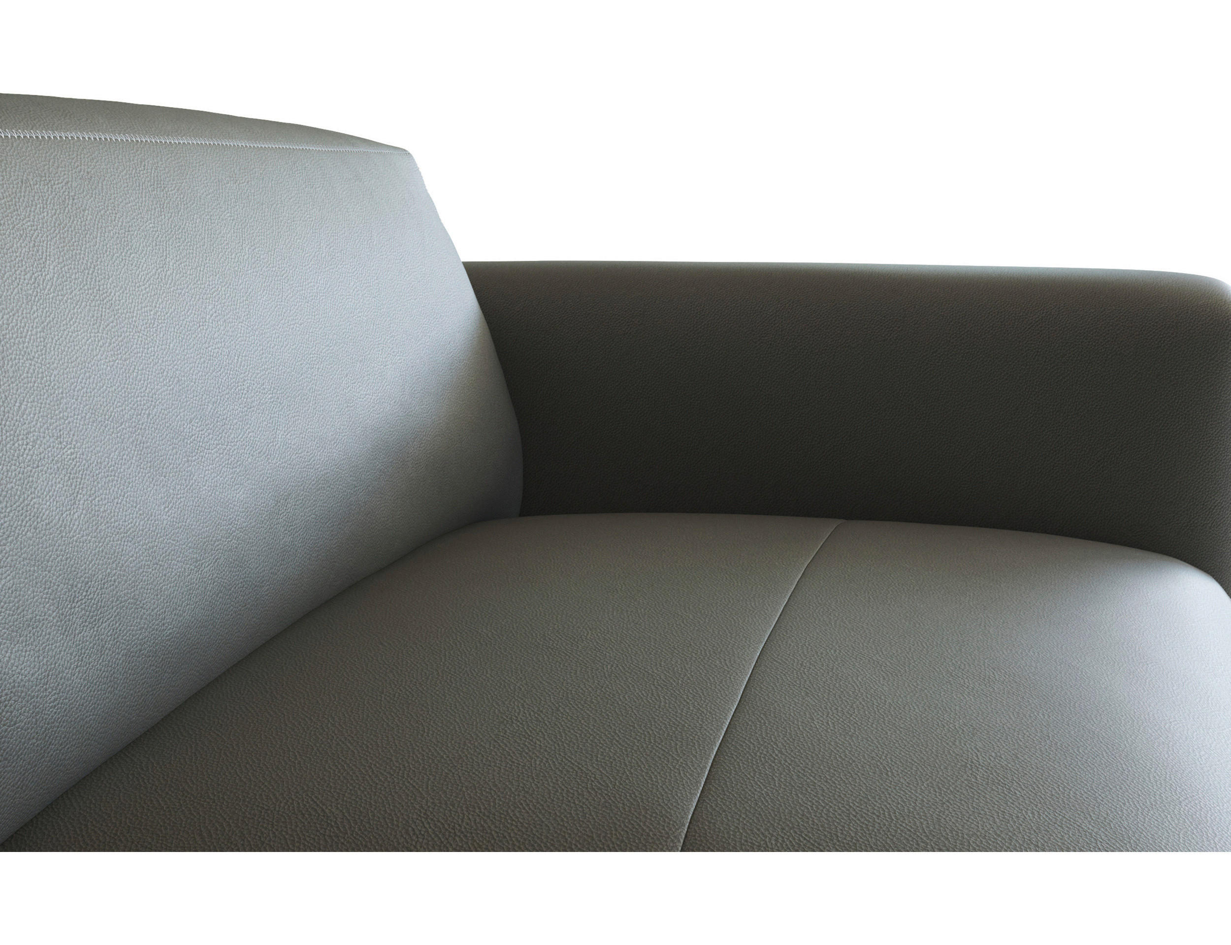 3-SITZER-SOFA Echtleder Dunkelgrau  - Dunkelgrau/Schwarz, Design, Leder/Holz (252/73/102cm) - Livetastic