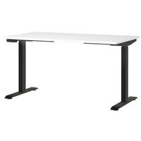 SCHREIBTISCH 140/80/72-118 cm  in Schwarz, Weiss  - Weiss/Schwarz, Modern, Holzwerkstoff/Metall (140/80/72-118cm) - Novel