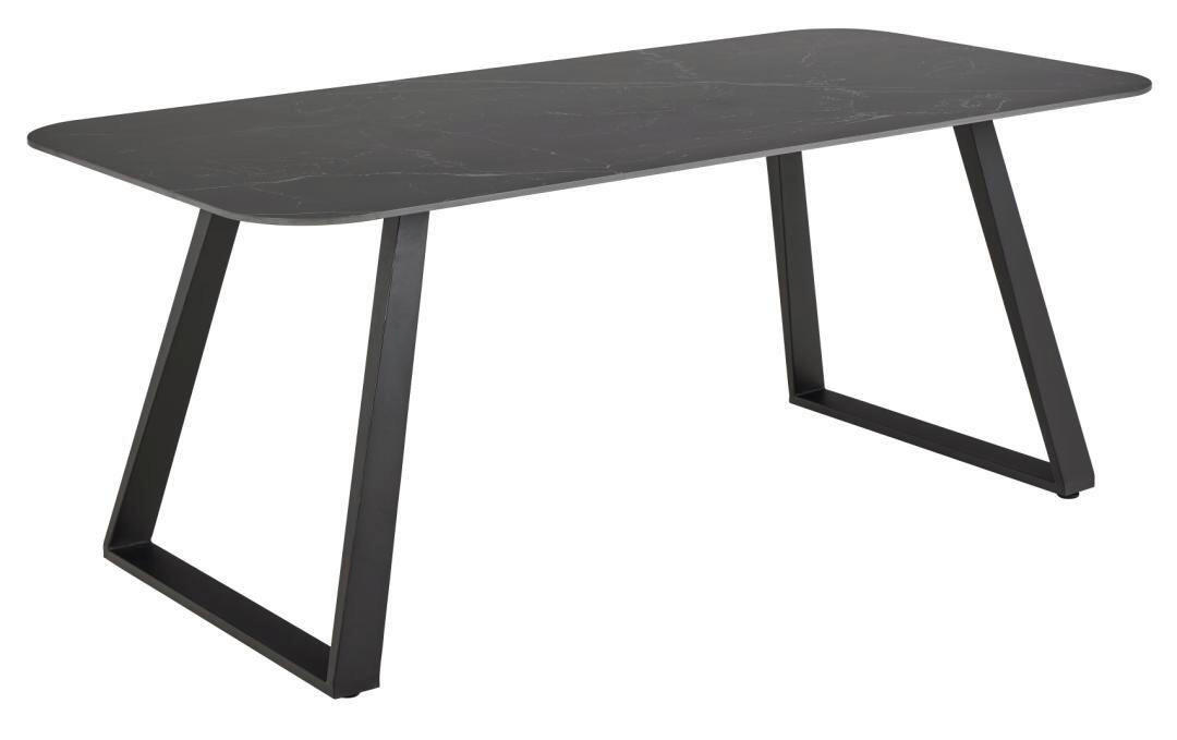 ESSTISCH 180/90/75 cm  Metall, Keramik rechteckig Schwarz  - Schwarz, Konventionell, Keramik/Metall (180/90/75cm) - MID.YOU