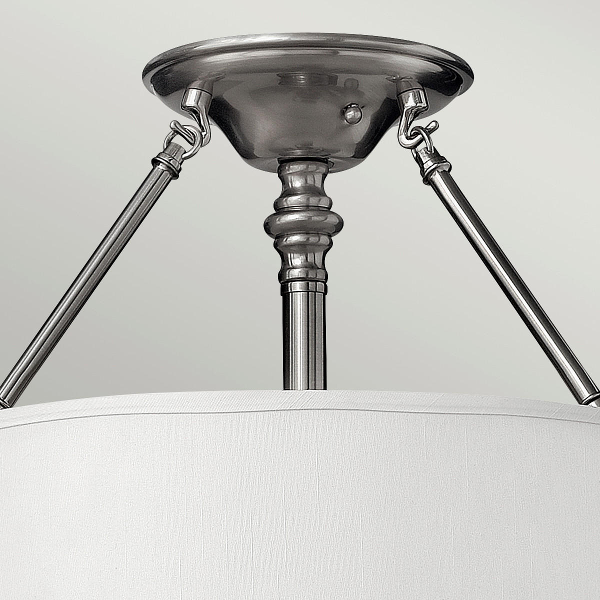 DECKENLEUCHTE  40.6/38.1 cm    - Nickelfarben, Lifestyle, Glas/Textil (40.6/38.1cm) - Elstead Lighting