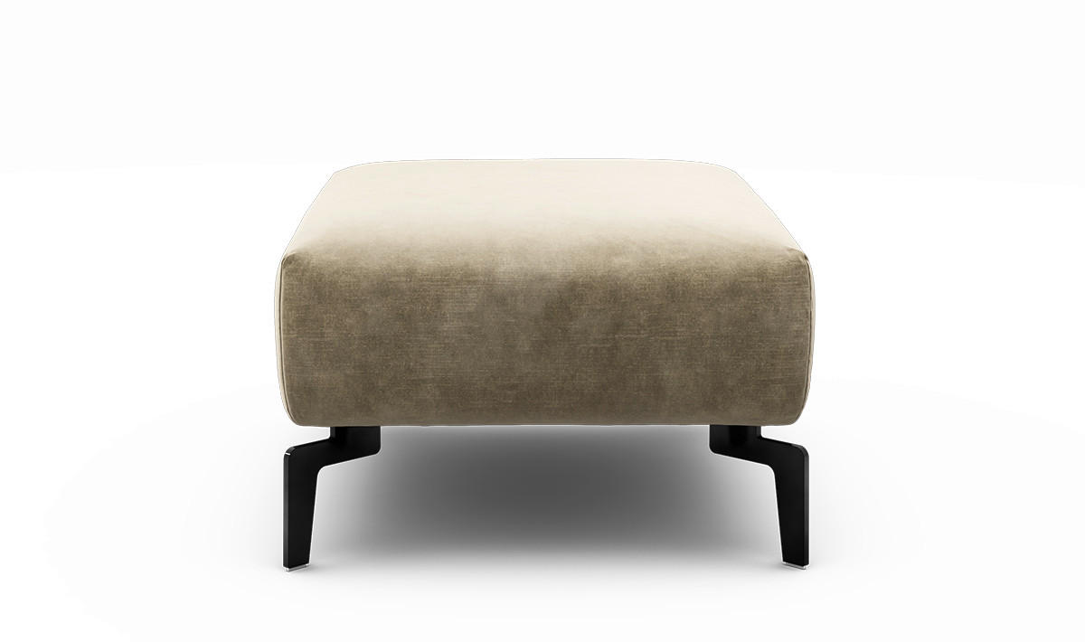 HOCKER Samt Naturfarben  - Schwarz/Naturfarben, Design, Textil/Metall (90/70/46cm) - SENSOO