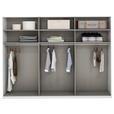 DREHTÜRENSCHRANK 300/223/62 cm 6-türig Weiß Hochglanz  - Weiß Hochglanz/Schwarz, Design, Holzwerkstoff/Metall (300/223/62cm) - Novel