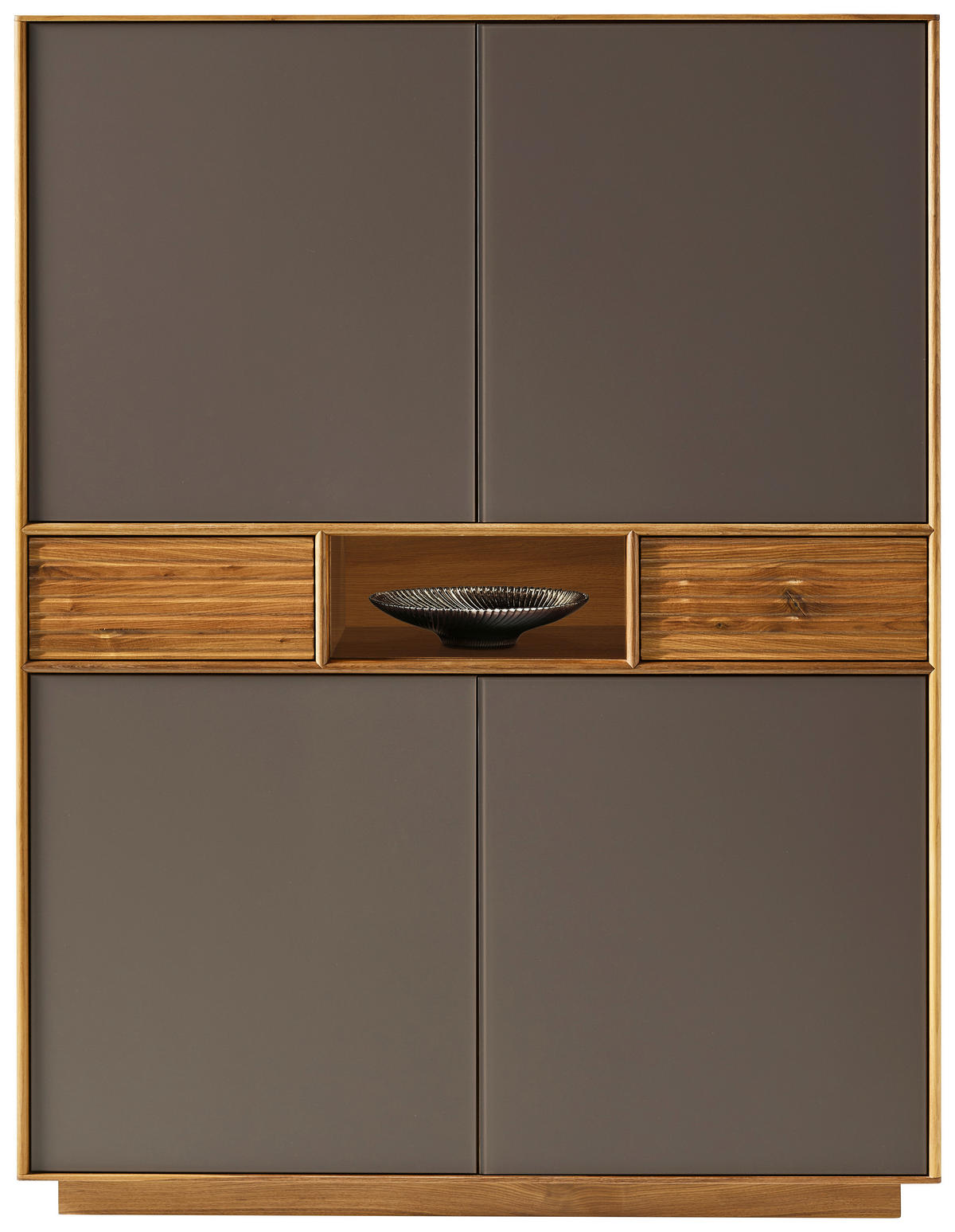 HIGHBOARD Nussbaumfarben, Dunkelbraun  118,1/153,8/39 cm  - Dunkelbraun/Nussbaumfarben, Design, Glas/Holz (118,1/153,8/39cm) - Anrei