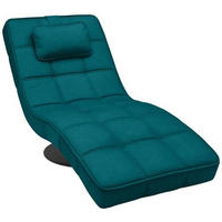 RELAXLIEGE in Webstoff Petrol  - Petrol/Schwarz, Design, Textil/Metall (74/86/162cm) - Hom`in