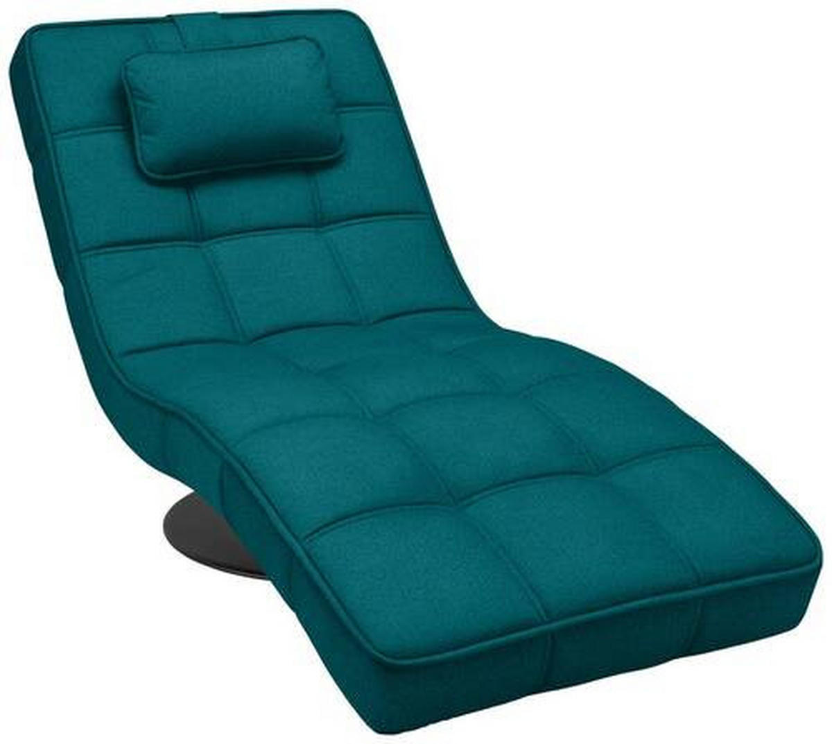 RELAXLIEGE in Webstoff Petrol  - Petrol/Schwarz, Design, Textil/Metall (74/86/162cm) - Hom`in