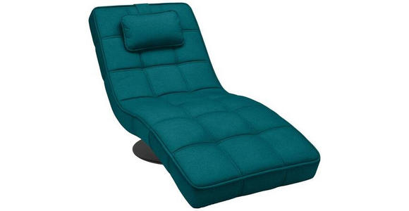 RELAXLIEGE in Webstoff Petrol  - Petrol/Schwarz, Design, Textil/Metall (74/86/162cm) - Hom`in