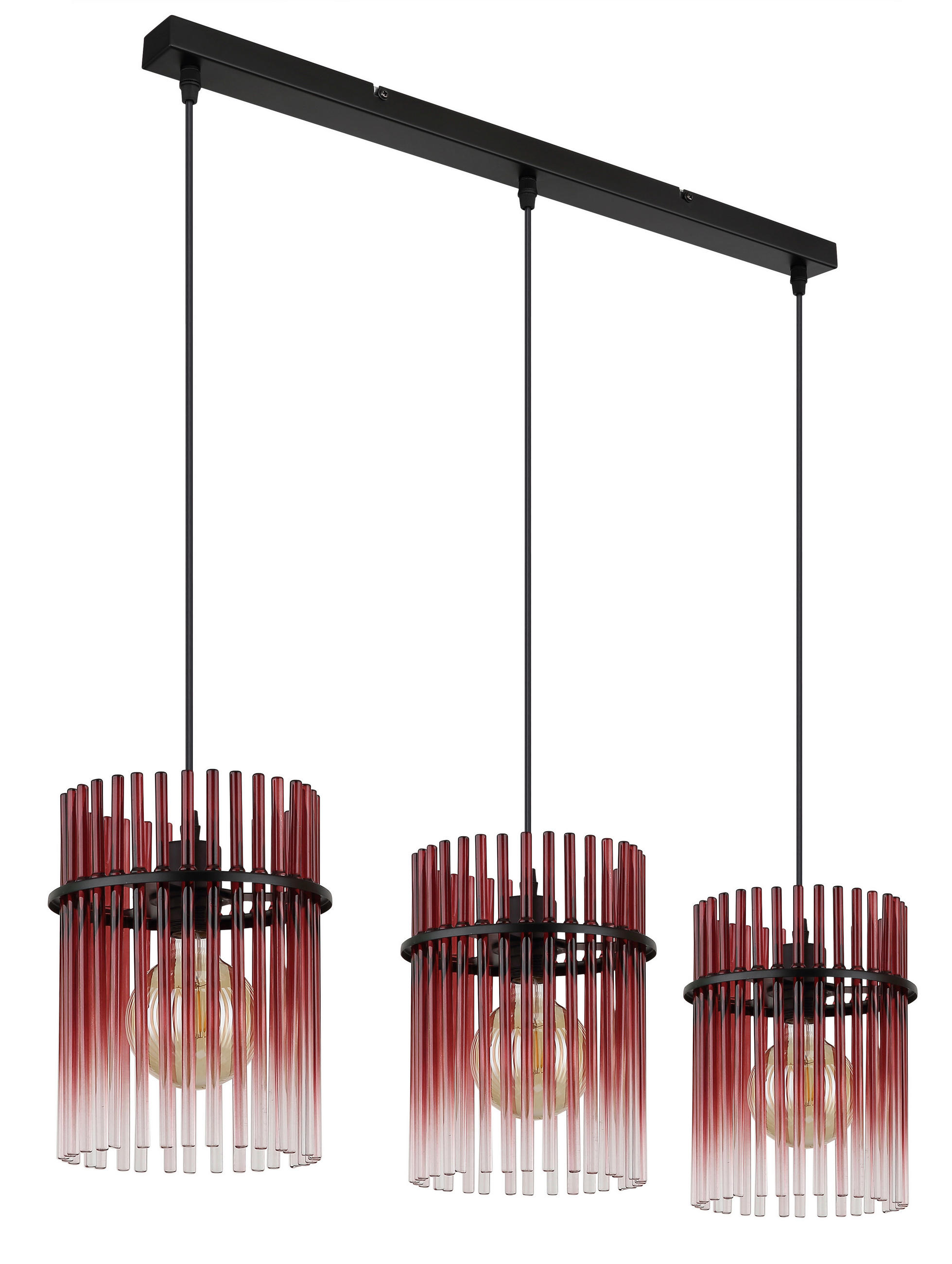 Globo Hängeleuchte Gorley Klar, Rot, Schwarz, Brombeere 20x140x80 cm