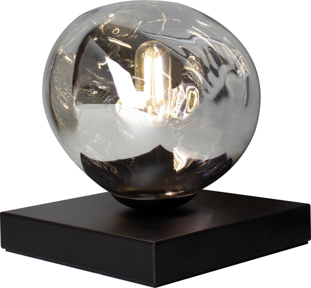 TISCHLEUCHTE Canopus 15/17,5 cm   - Schwarz/Weiß, Basics, Glas/Metall (15/17,5cm)