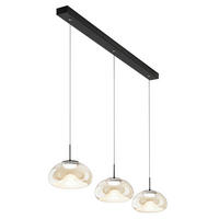 LED-PENDELLEUCHTE 110/22/200 cm  - Cognac/Schwarz, Design, Glas/Metall (110/22/200cm) - Fabas Luce