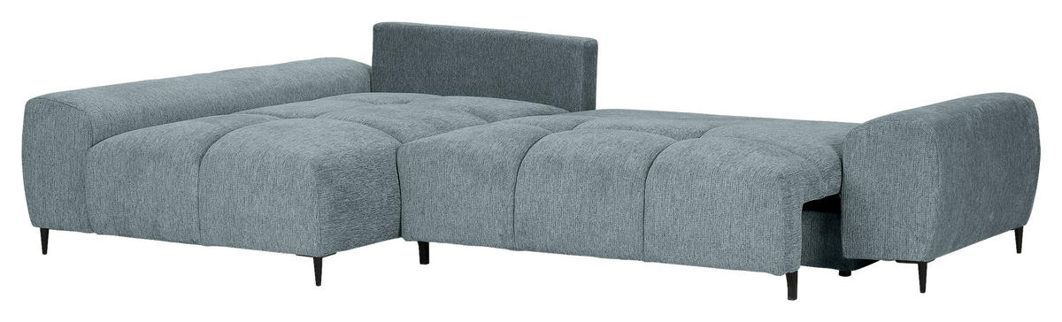 ECKSOFA in Flachgewebe Dunkelgrau  - Dunkelgrau/Schwarz, KONVENTIONELL, Textil/Metall (180/295cm) - Carryhome