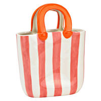 VASE  - Hellrot/Weiß, Basics, Keramik (17,0/23,0/7,0cm)