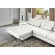 ECKSOFA  in Echtleder Weiß  176/334 cm  - Schwarz/Weiß, Design, Leder/Metall (176/334cm) - Dieter Knoll