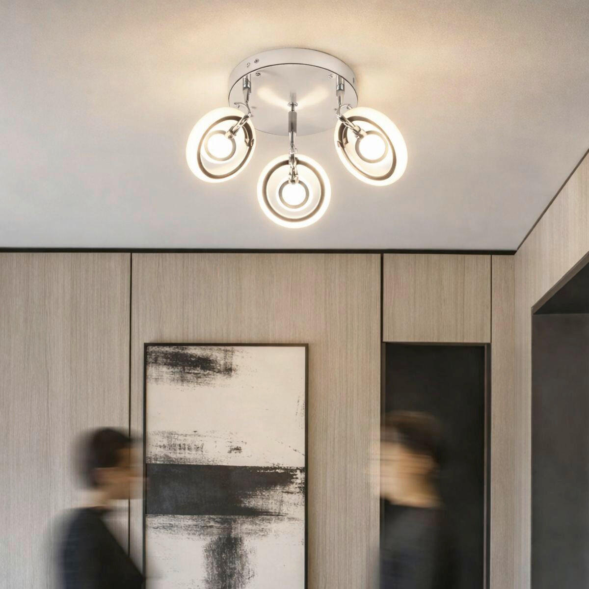 LED-DECKENLEUCHTE Celt 10/30/18 cm  - Chromfarben, Design, Metall (10/30/18cm)