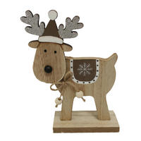 Ren Decorativ Xmassale - maro/alb, Lifestyle, lemn (12/4/17cm) - X-Mas