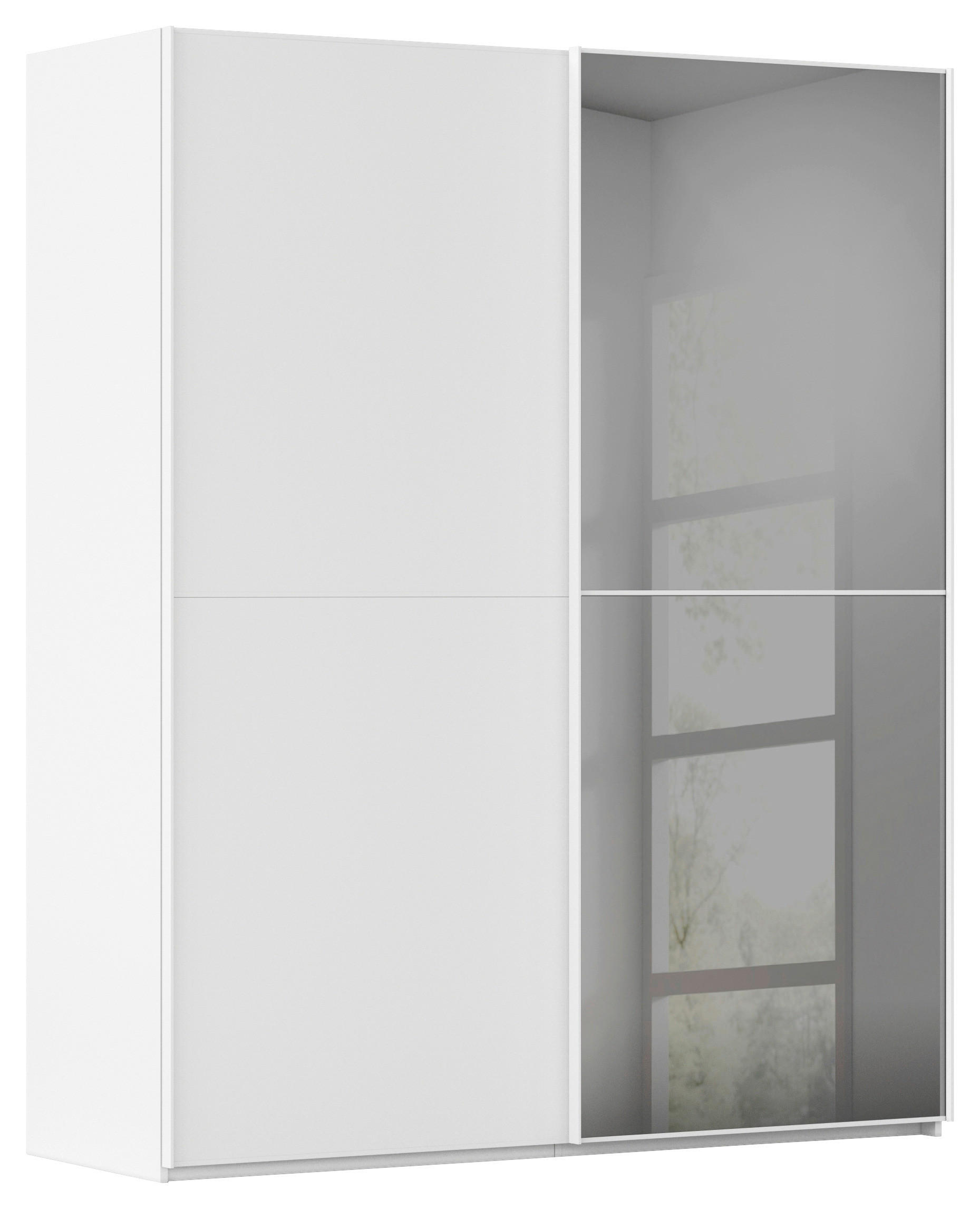 SCHWEBETÜRENSCHRANK 162/223/68 cm 2-türig Weiß  - Weiß, KONVENTIONELL, Glas/Holzwerkstoff (162/223/68cm) - Novel