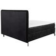 BOXSPRINGBETT 180/200 cm,  in Schwarz, Topper, H2 + H2 = mittel  - Schwarz, Design, Textil/Metall (180/200cm) - Esposa