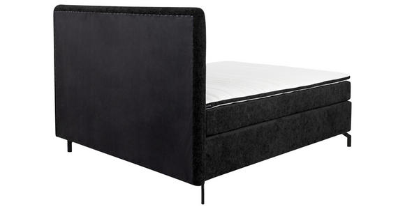 BOXSPRINGBETT 180/200 cm,  in Schwarz, Topper, H2 + H2 = mittel  - Schwarz, Design, Textil/Metall (180/200cm) - Esposa