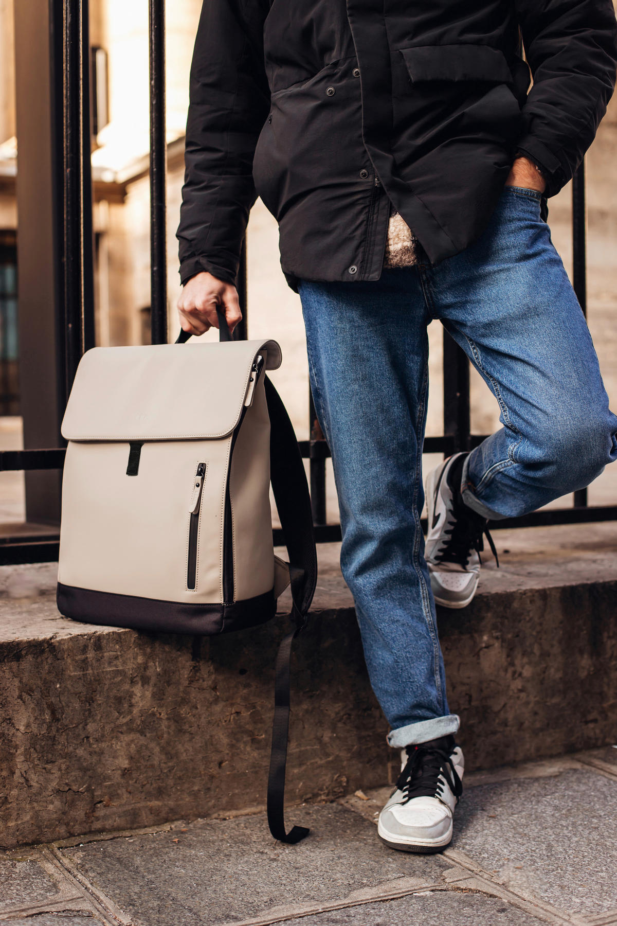 WICKELRUCKSACK  - Beige/Hellgrau, KONVENTIONELL, Kunststoff (34/15/43cm) - Beaba