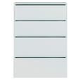 KOMMODE , 75/99/35 cm, 4 Schublade(n)  - Silberfarben/Hellgrau, Trend, Holzwerkstoff/Kunststoff (75/99/35cm) - Carryhome