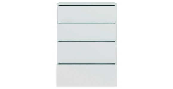 KOMMODE , 75/99/35 cm, 4 Schublade(n)  - Silberfarben/Hellgrau, Trend, Holzwerkstoff/Kunststoff (75/99/35cm) - Carryhome