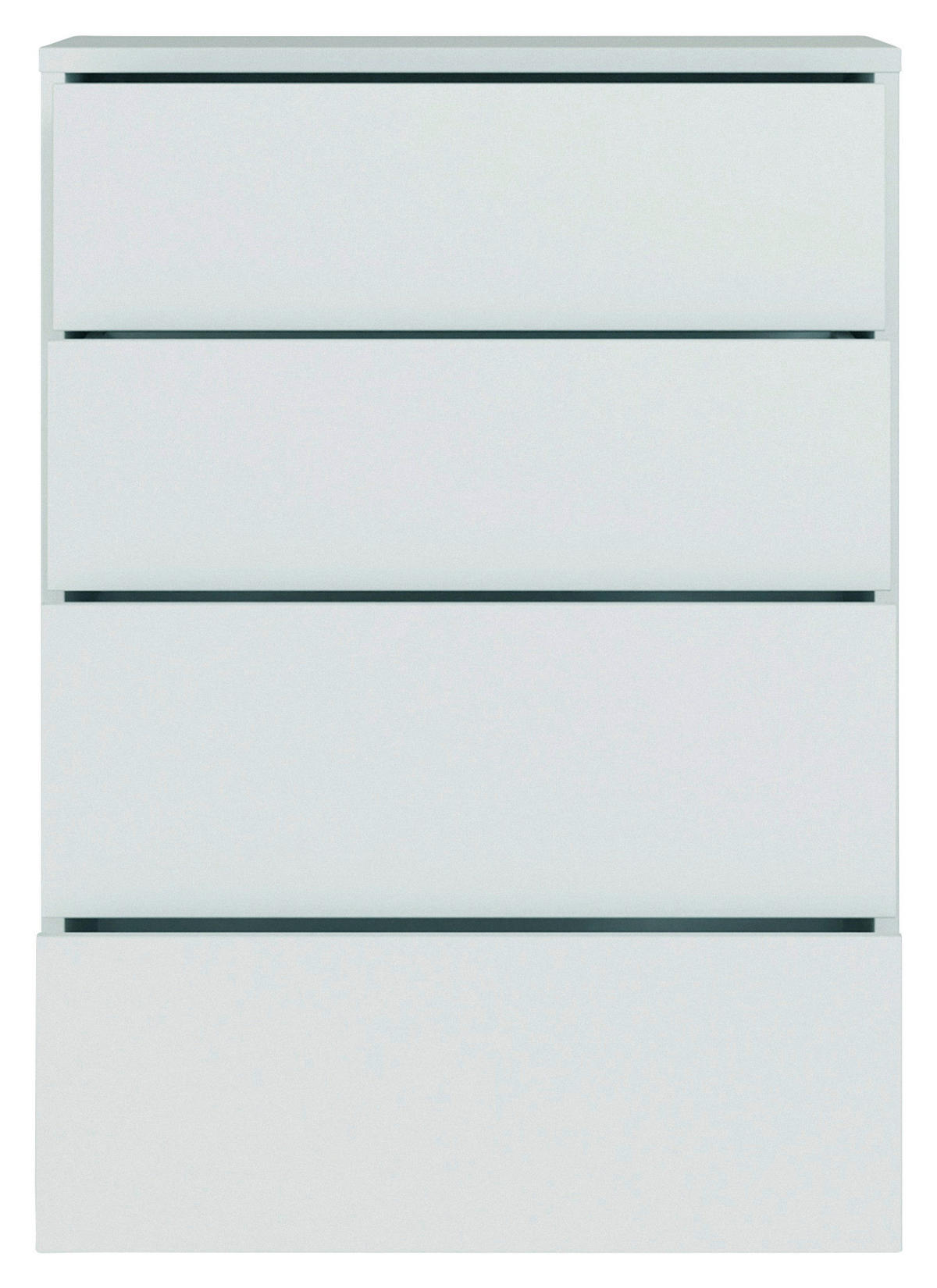 KOMMODE , 75/99/35 cm, 4 Schublade(n)  - Silberfarben/Hellgrau, Trend, Holzwerkstoff/Kunststoff (75/99/35cm) - Carryhome