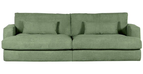 BIGSOFA Cord Olivgrün  - Schwarz/Olivgrün, ROMANTIK / LANDHAUS, Kunststoff/Textil (270/67/120cm) - Landscape