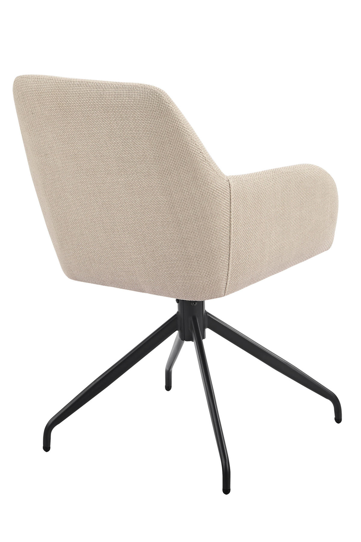 ARMLEHNSTUHL-SET 2 Stück  in Stahl Webstoff, Mikrofaser  - Beige/Schwarz, MODERN, Textil/Metall (56/83/60cm) - MID.YOU